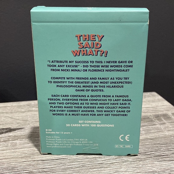 They Said What?! - Trivia Card Game - Picture 2 of 9